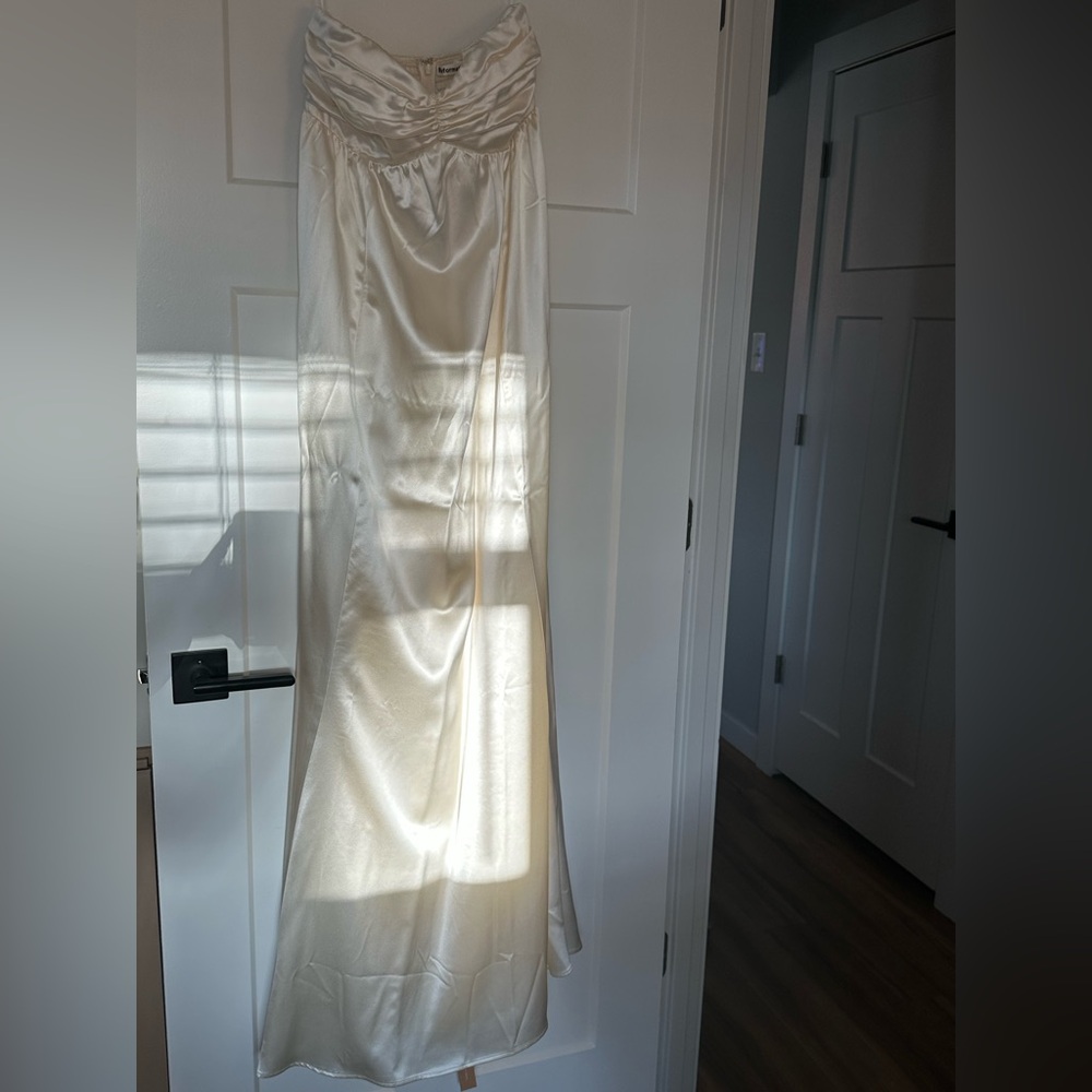 Reformation Strapless Silk Dress | The Gabbie